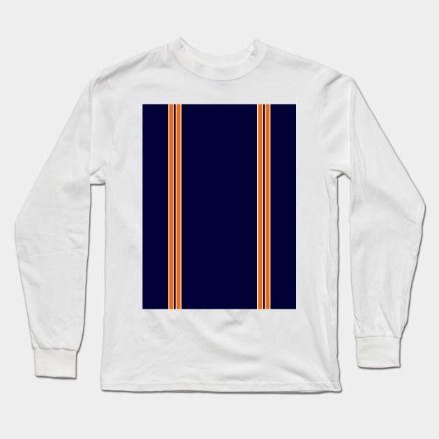 Luton Town Retro Away 2001 - 03 Navy and Orange White Pin Stripes Long Sleeve T-Shirt by Culture-Factory